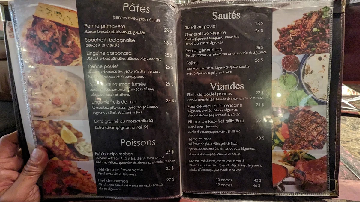 Menu, Café Buade