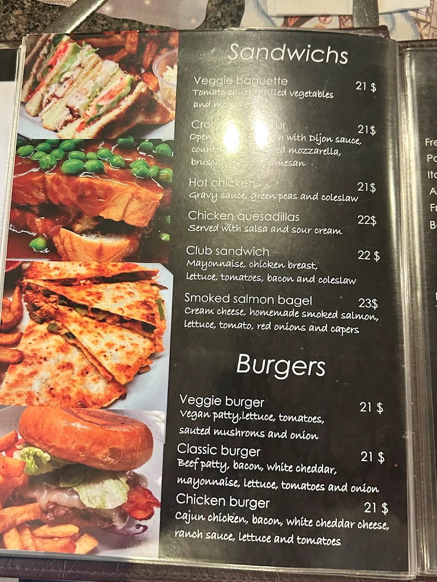 Menu, Café Buade