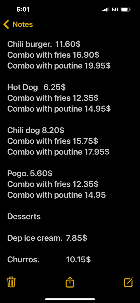 Menu, Mexigo Cabana (mexican food truck)