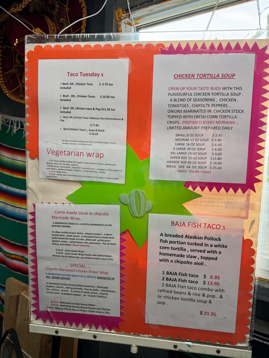 Menu, Mexigo Cabana (mexican food truck)