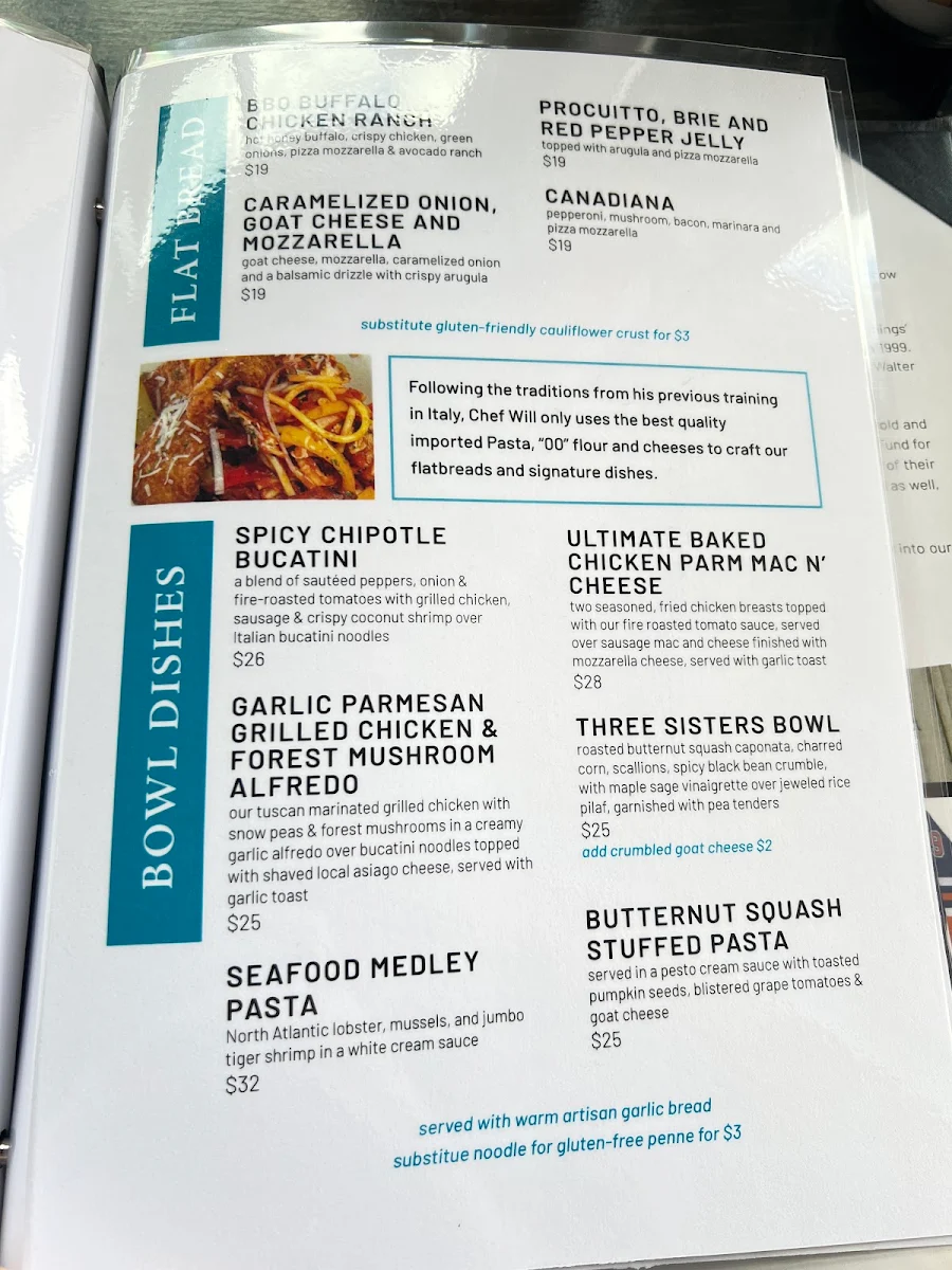 Menu, Stillwaters