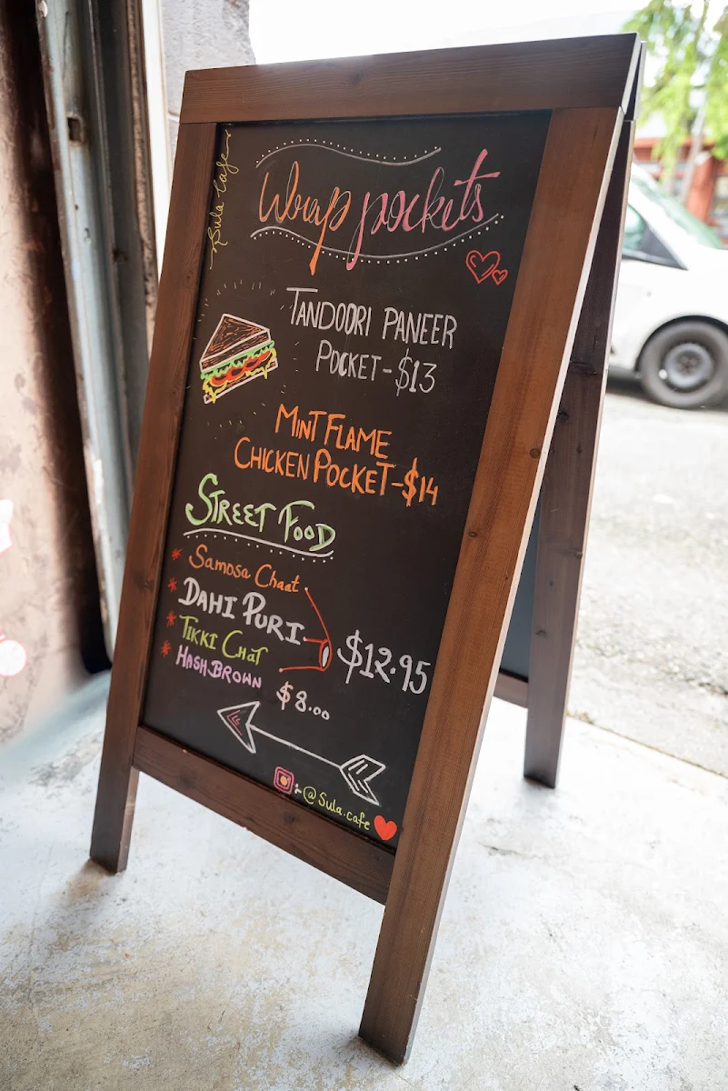 Menu, Sula Cafe