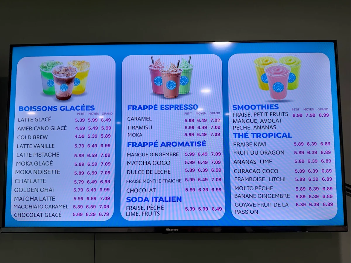 Menu, Café Caffeino
