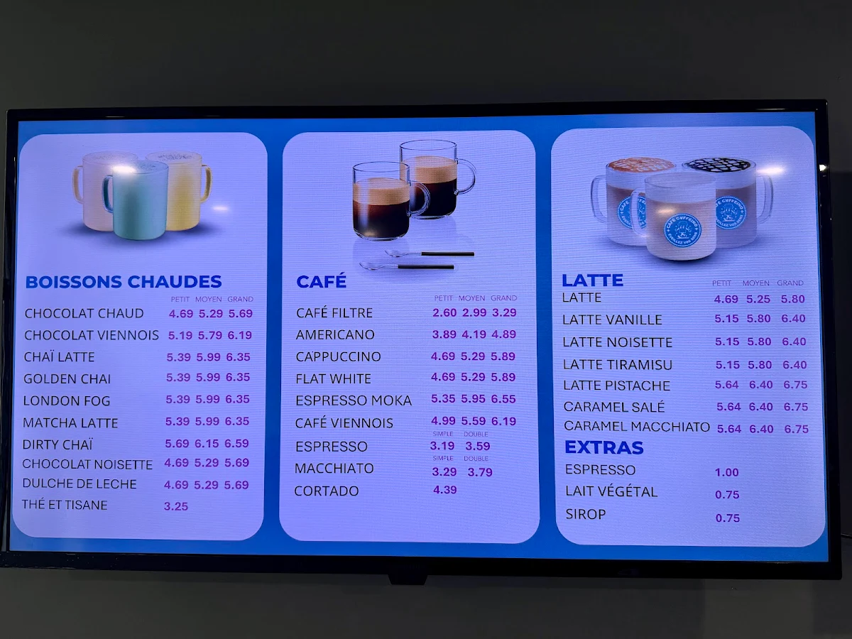 Menu, Café Caffeino