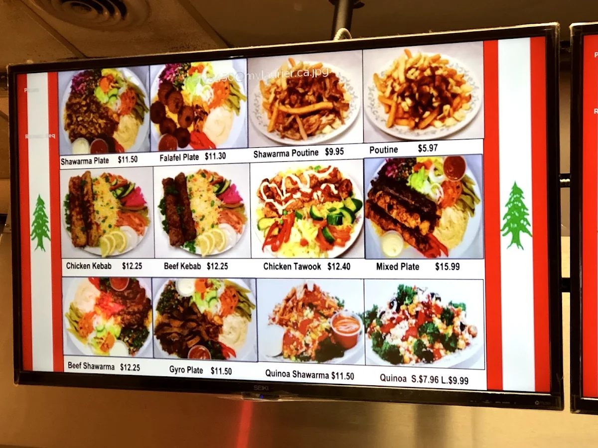 Menu, Phillips Shawarma