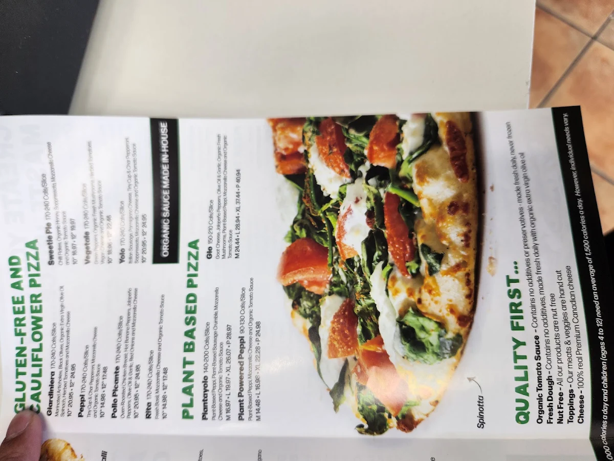 Menu, Pizzaiolo