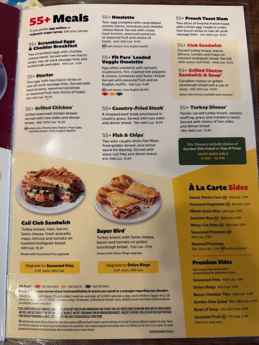 Menu, Denny's Restaurant Gateway
