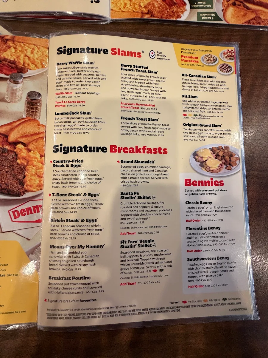 Menu, Denny's Restaurant Gateway