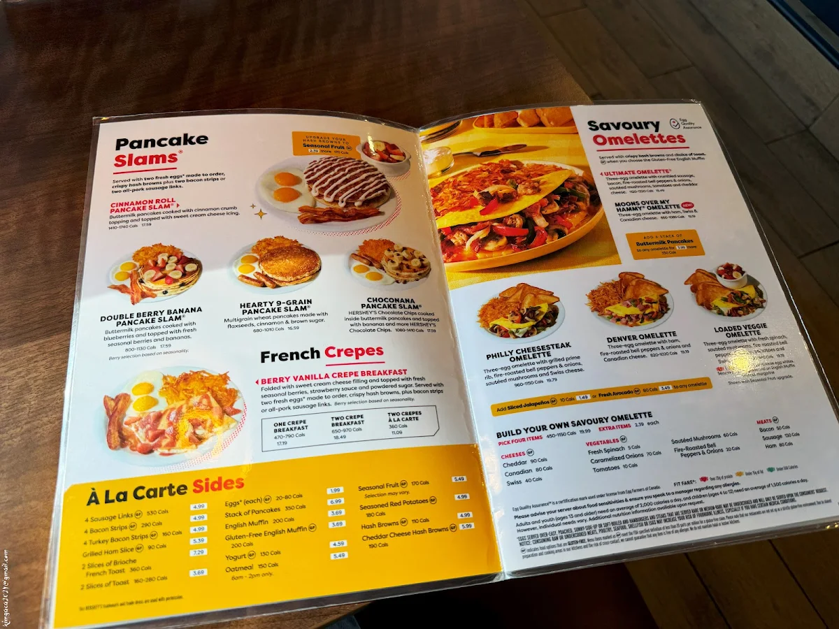 Menu, Denny's Restaurant Gateway