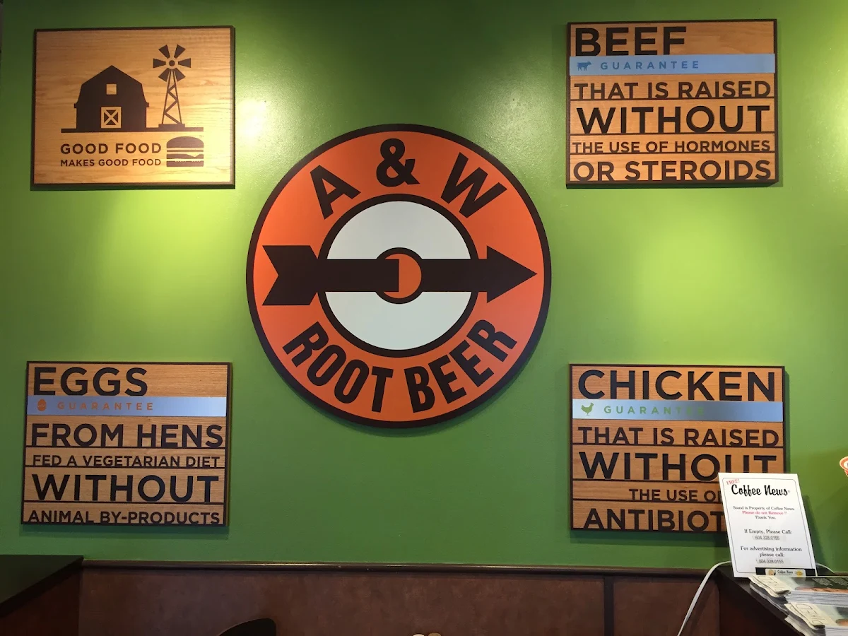 Menu, A&W Canada