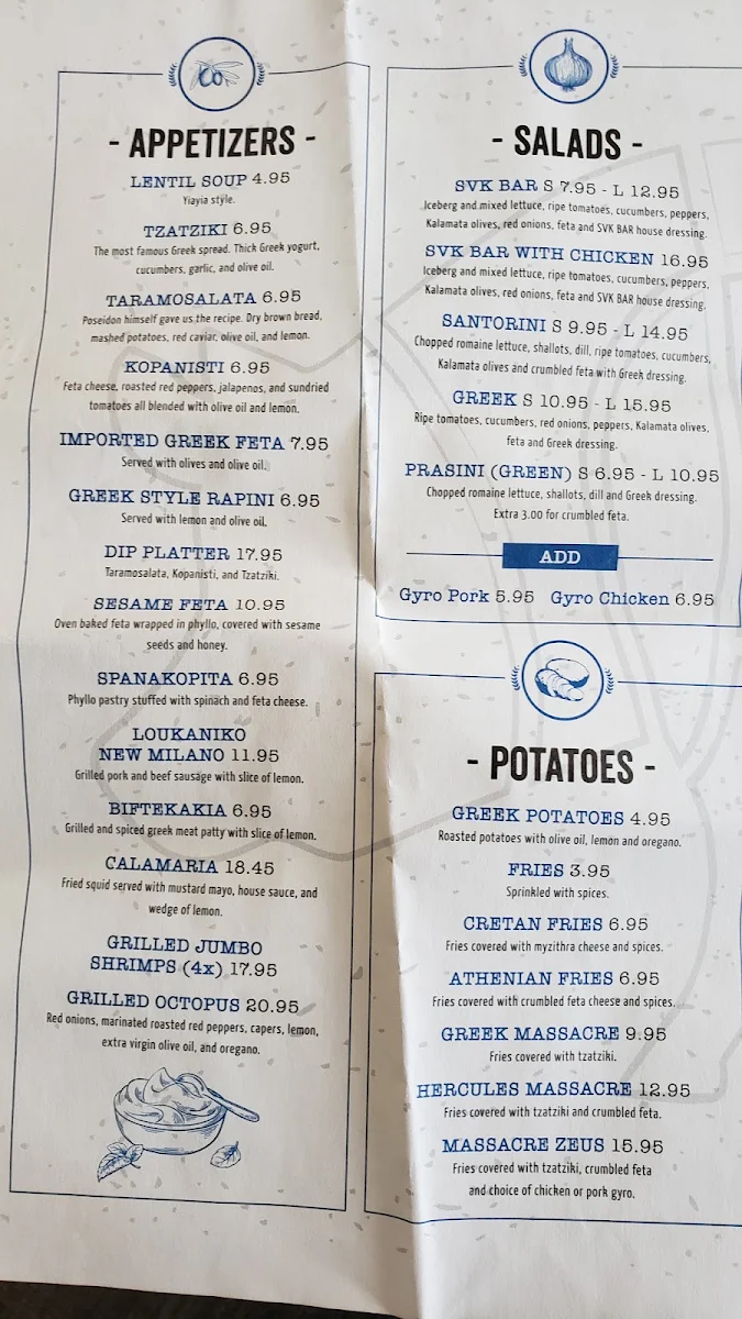 Menu, Souvlaki Bar - Vaudreuil