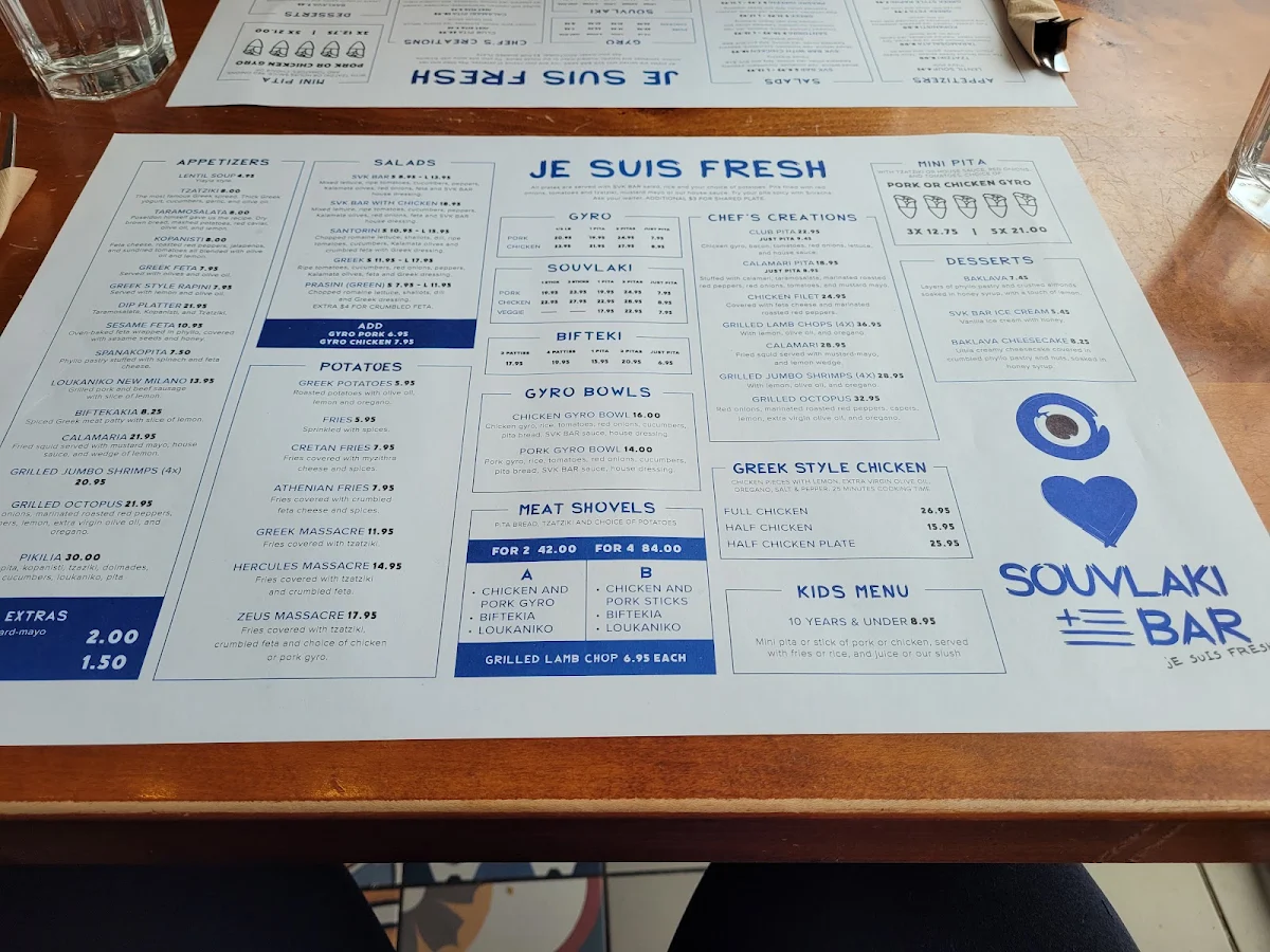 Menu, Souvlaki Bar - Vaudreuil