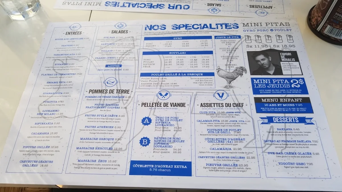 Menu, Souvlaki Bar - Vaudreuil