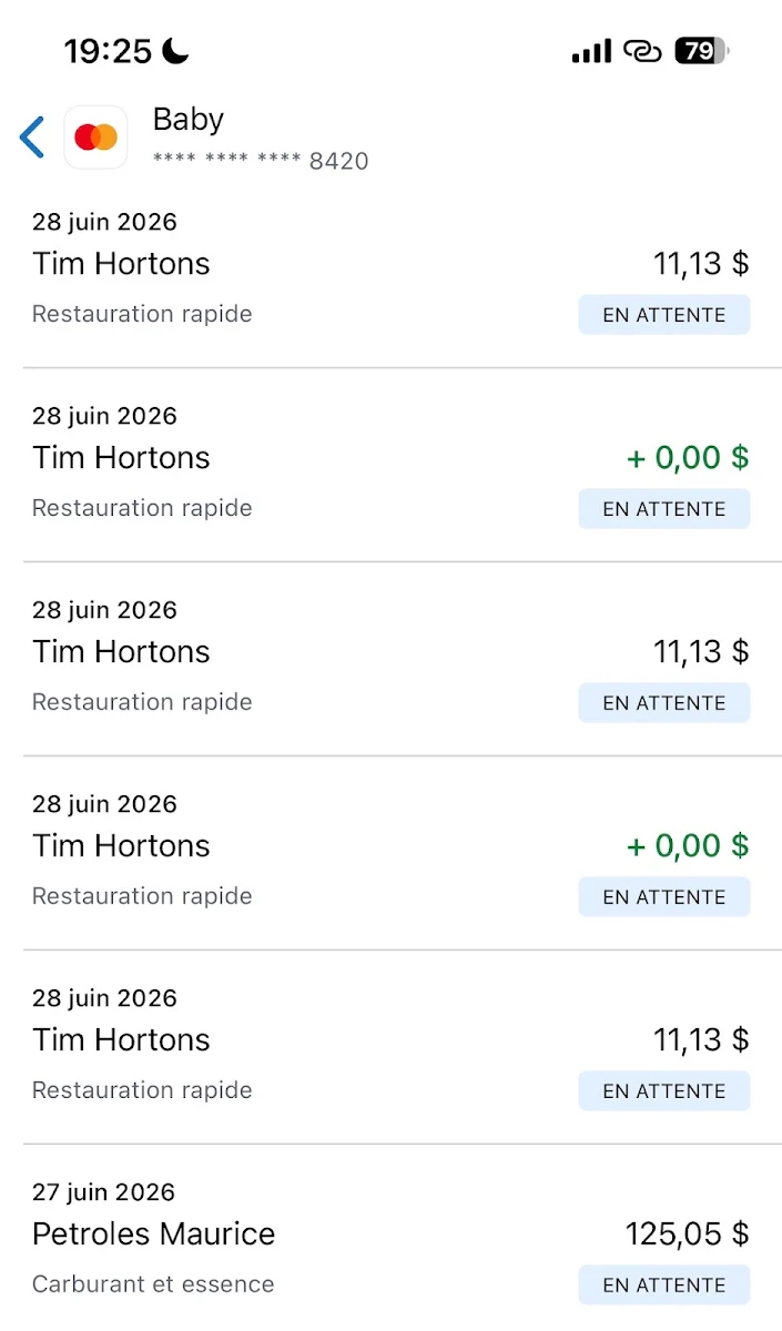 Menu, Tim Hortons