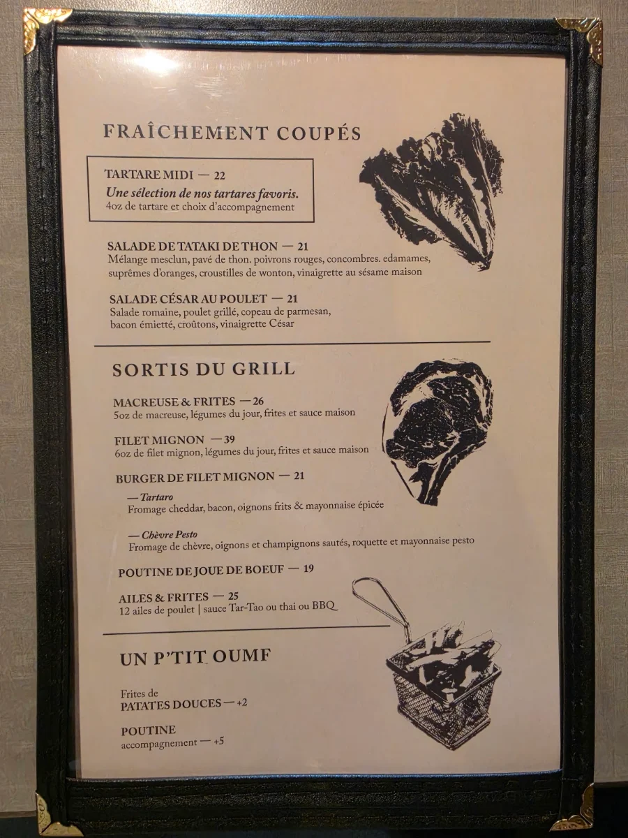 Menu, Restaurant Tartaro