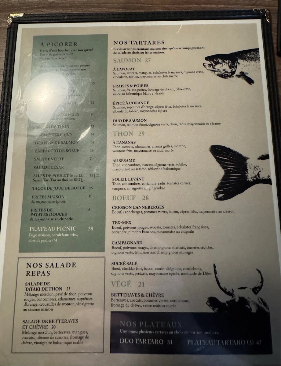 Menu, Restaurant Tartaro