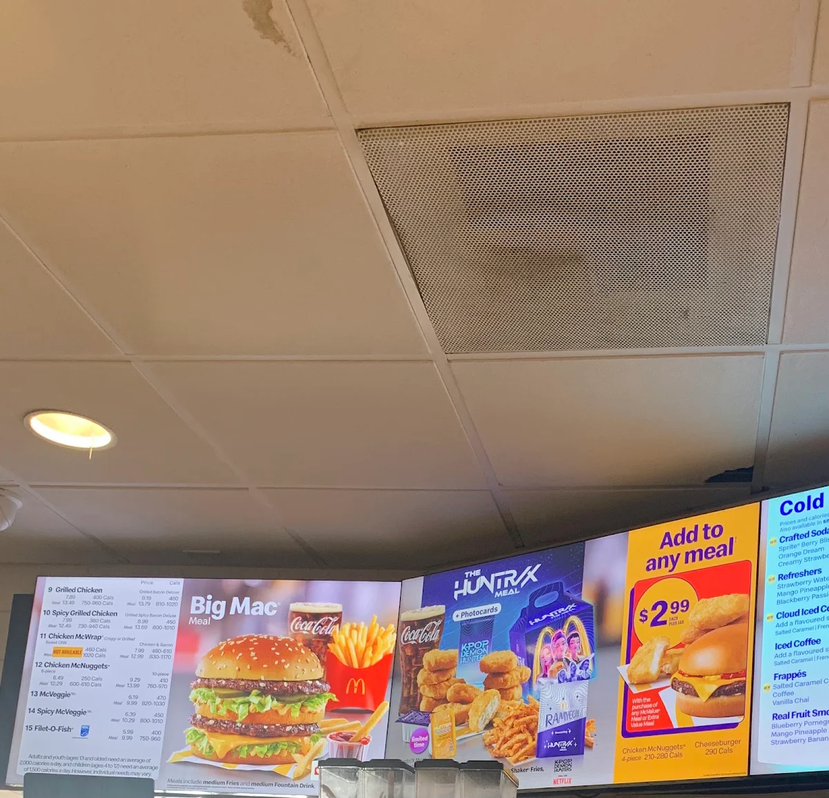 Menu, McDonald's