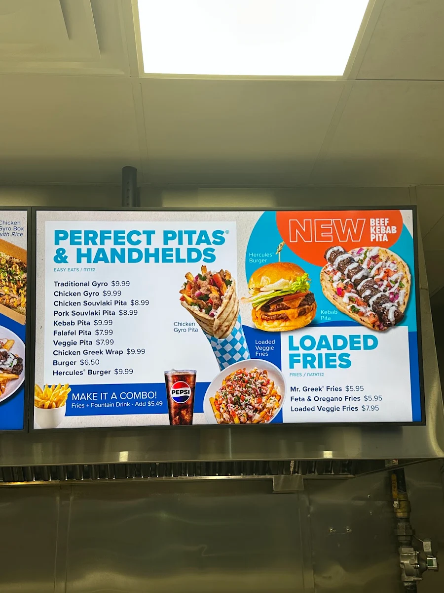 Menu, Mr. Greek