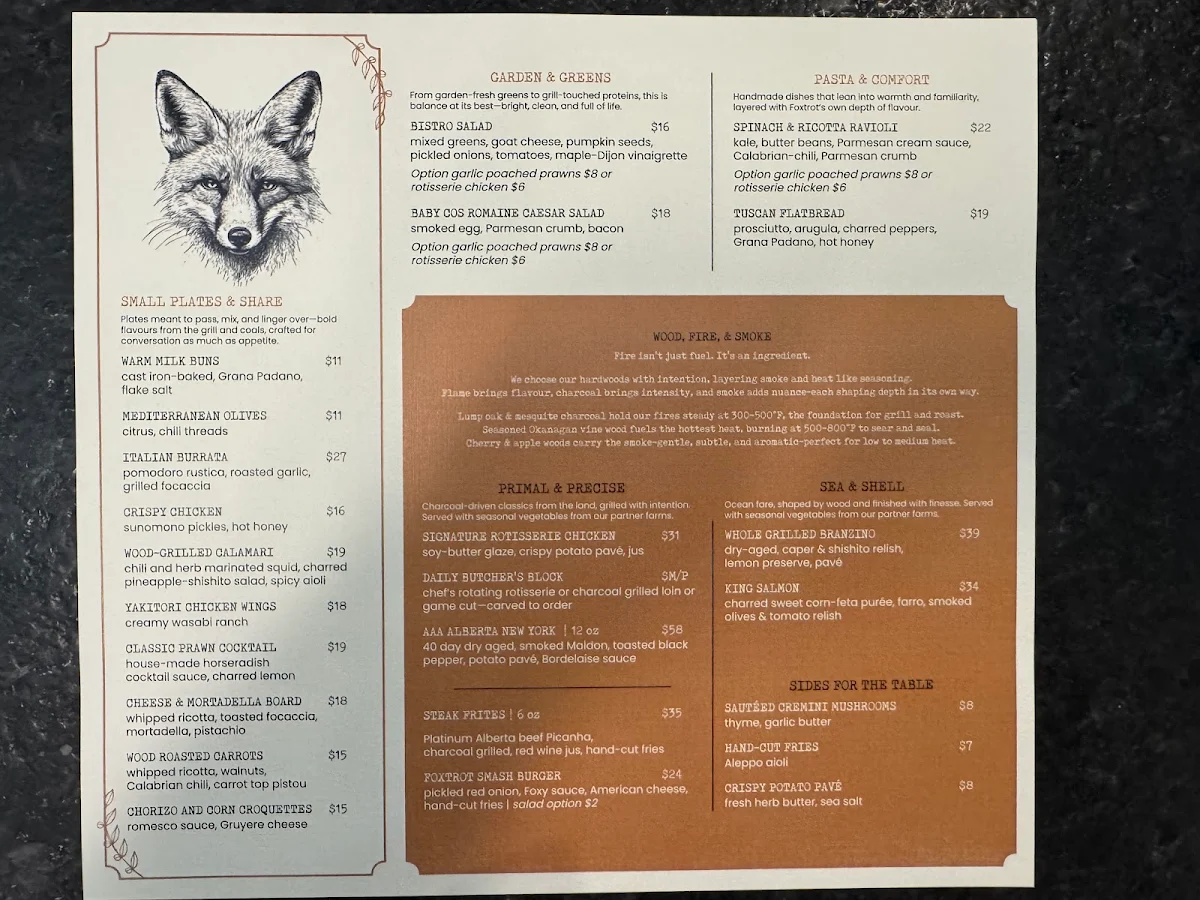 Menu, Foxtrot at Spruce Meadows