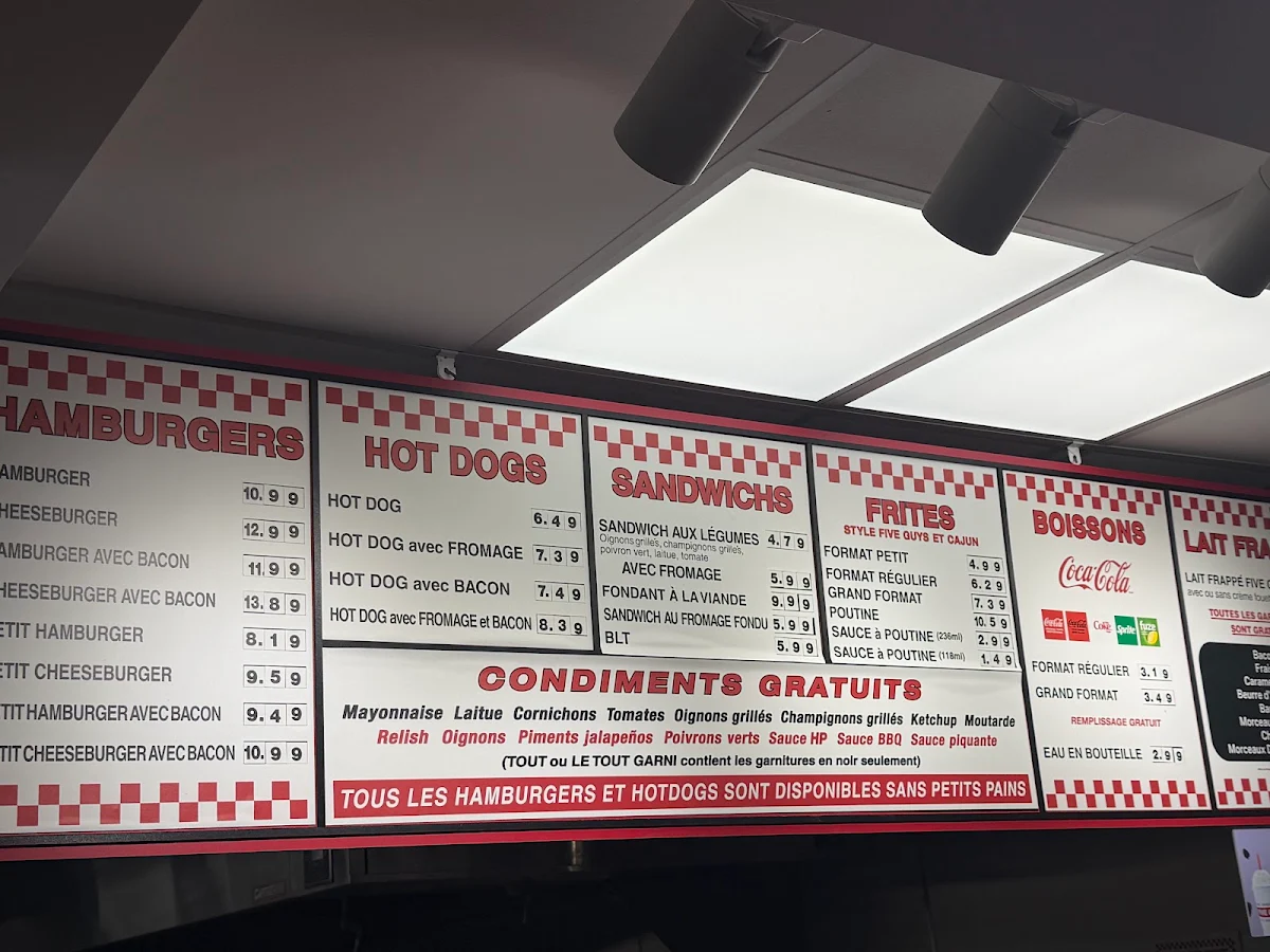 Menu, Five Guys
