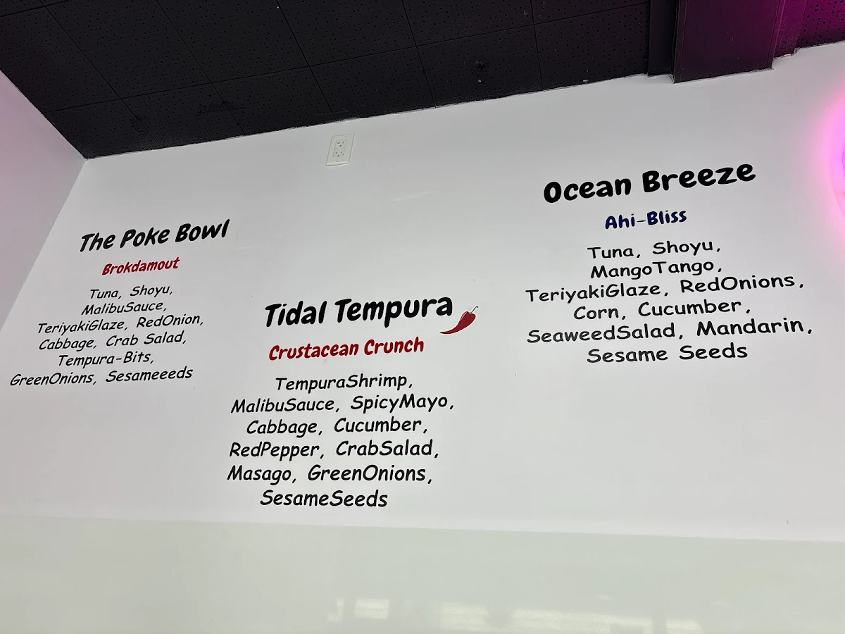 Menu, The Poke Bowl