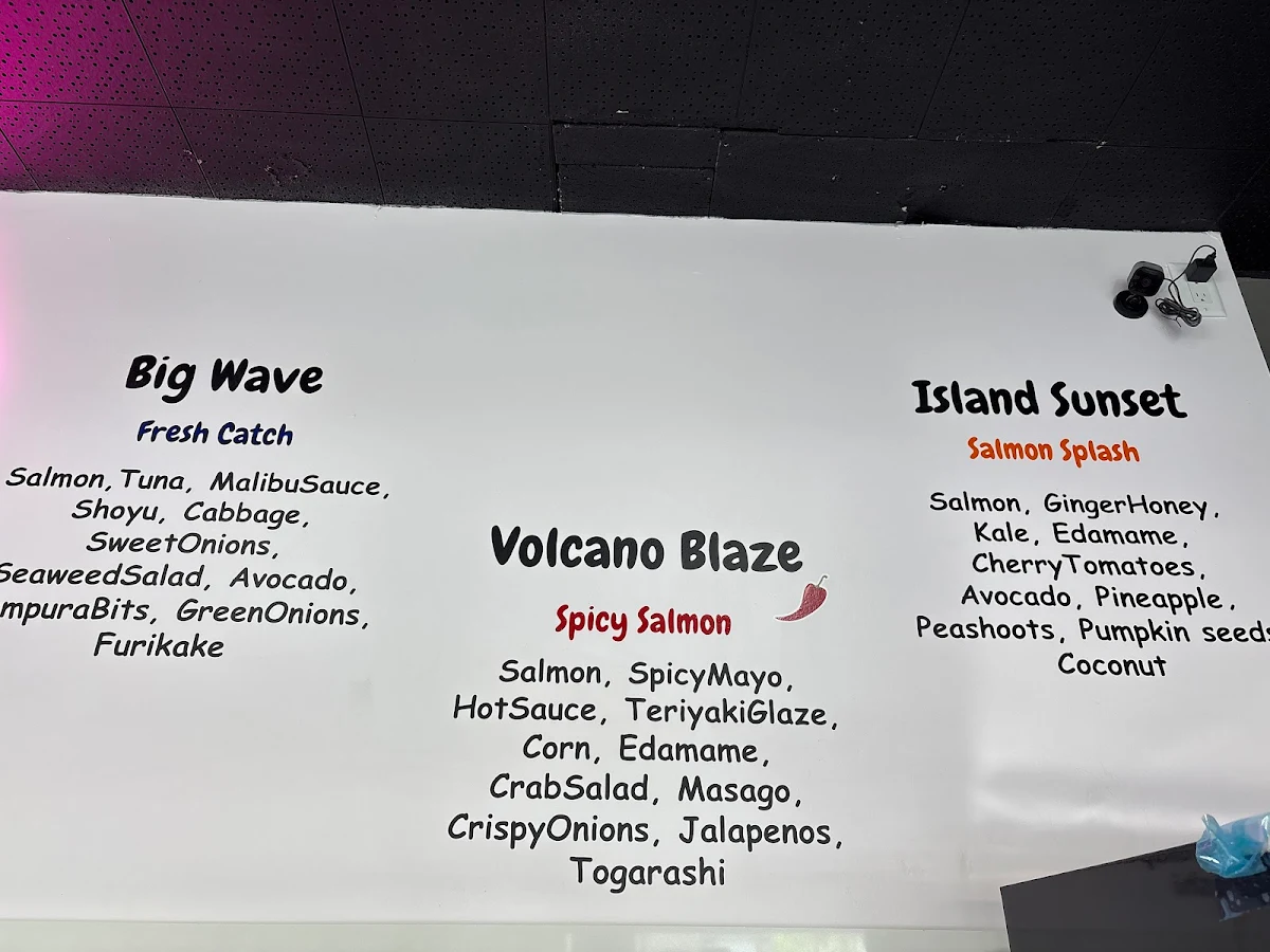 Menu, The Poke Bowl