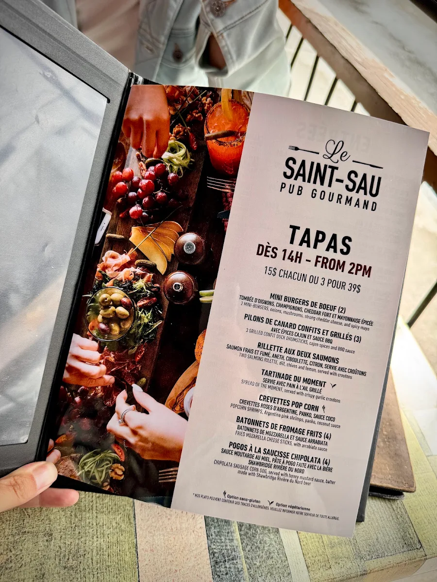Menu, Restaurant Le Saint Sau Pub Gourmand