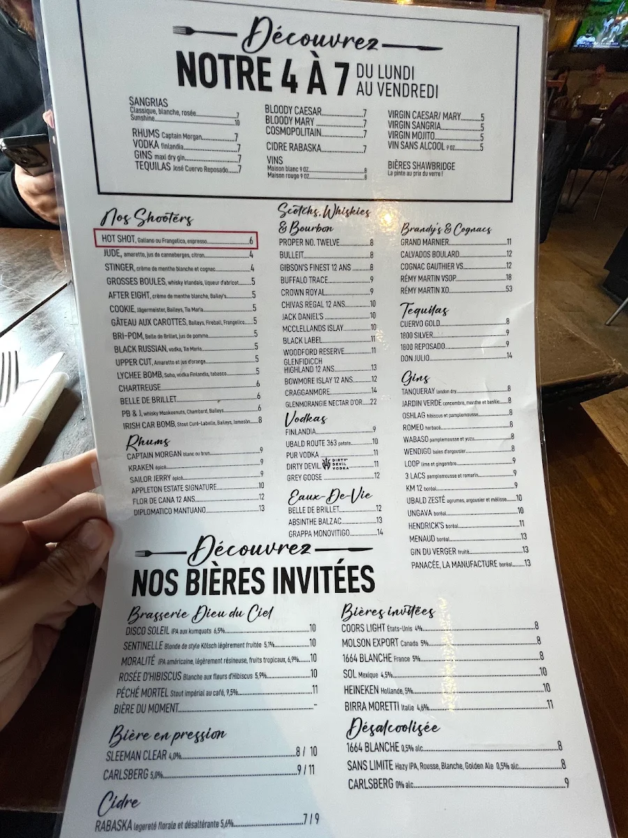 Menu, Restaurant Le Saint Sau Pub Gourmand