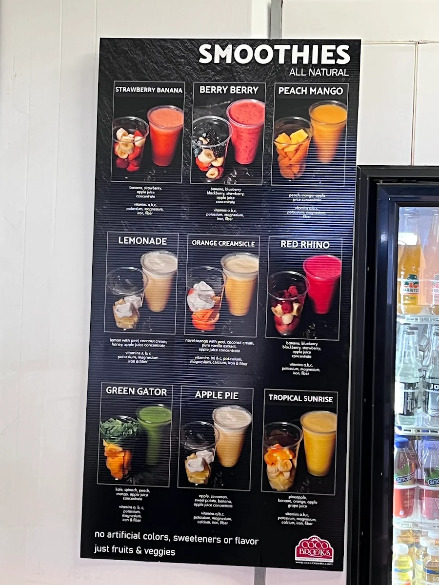 Menu, Coco Brooks Airways