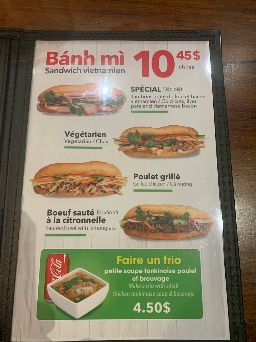 Menu, Miss Pho Laval