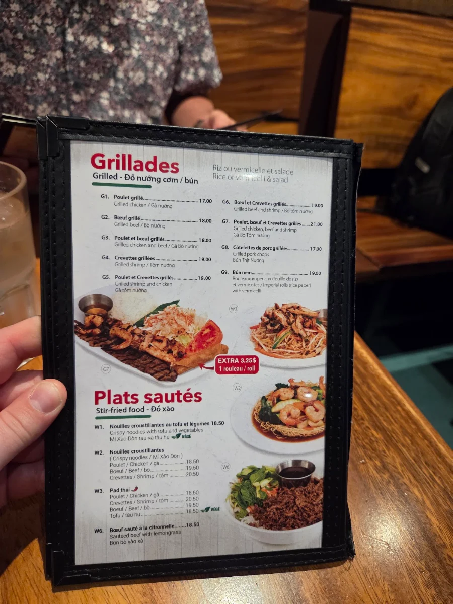 Menu, Miss Pho Laval