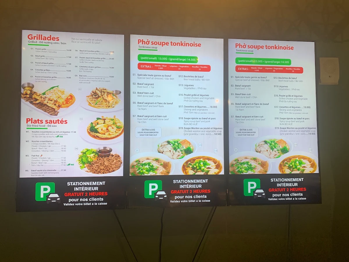 Menu, Miss Pho Laval