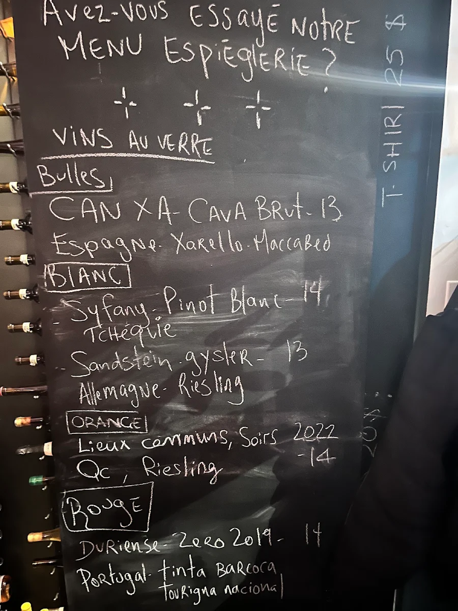 Menu, La Jeune Espiègle