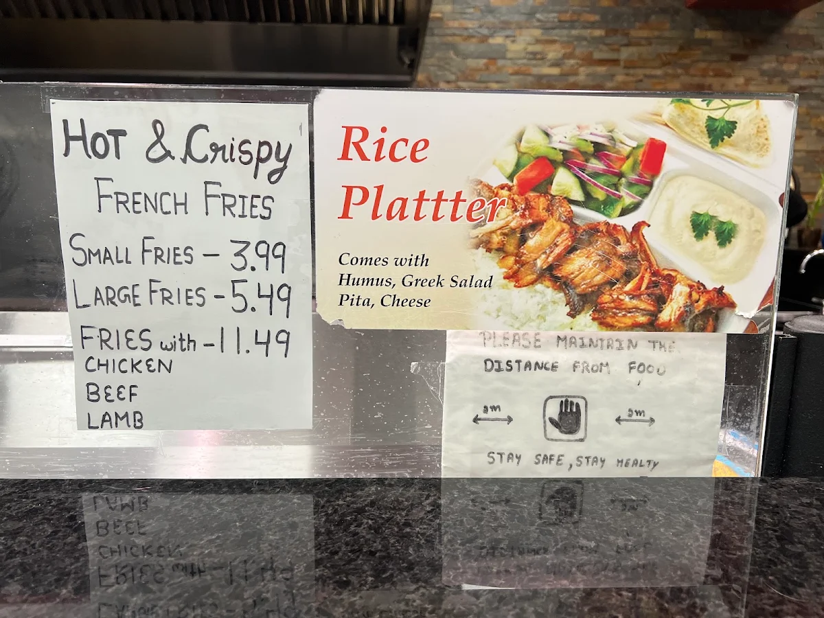 Menu, Donair Affair