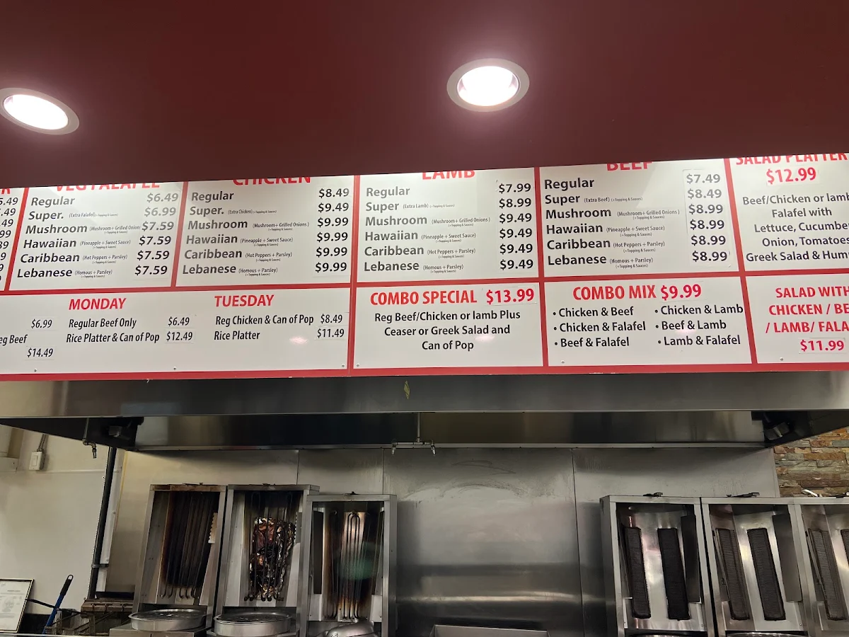 Menu, Donair Affair