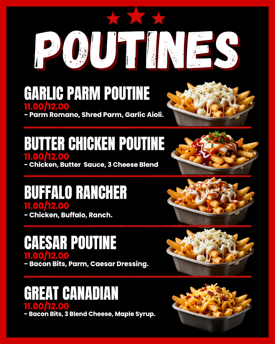 Menu, Poutine Krazee