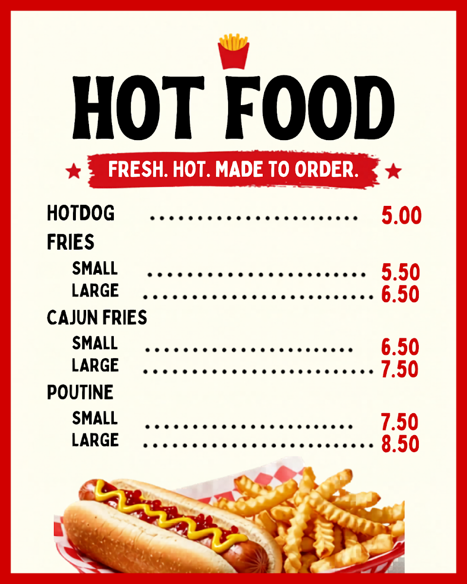 Menu, Poutine Krazee