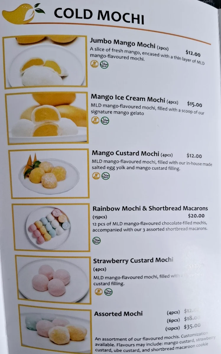 Menu, Mango Like Desserts Scarborough
