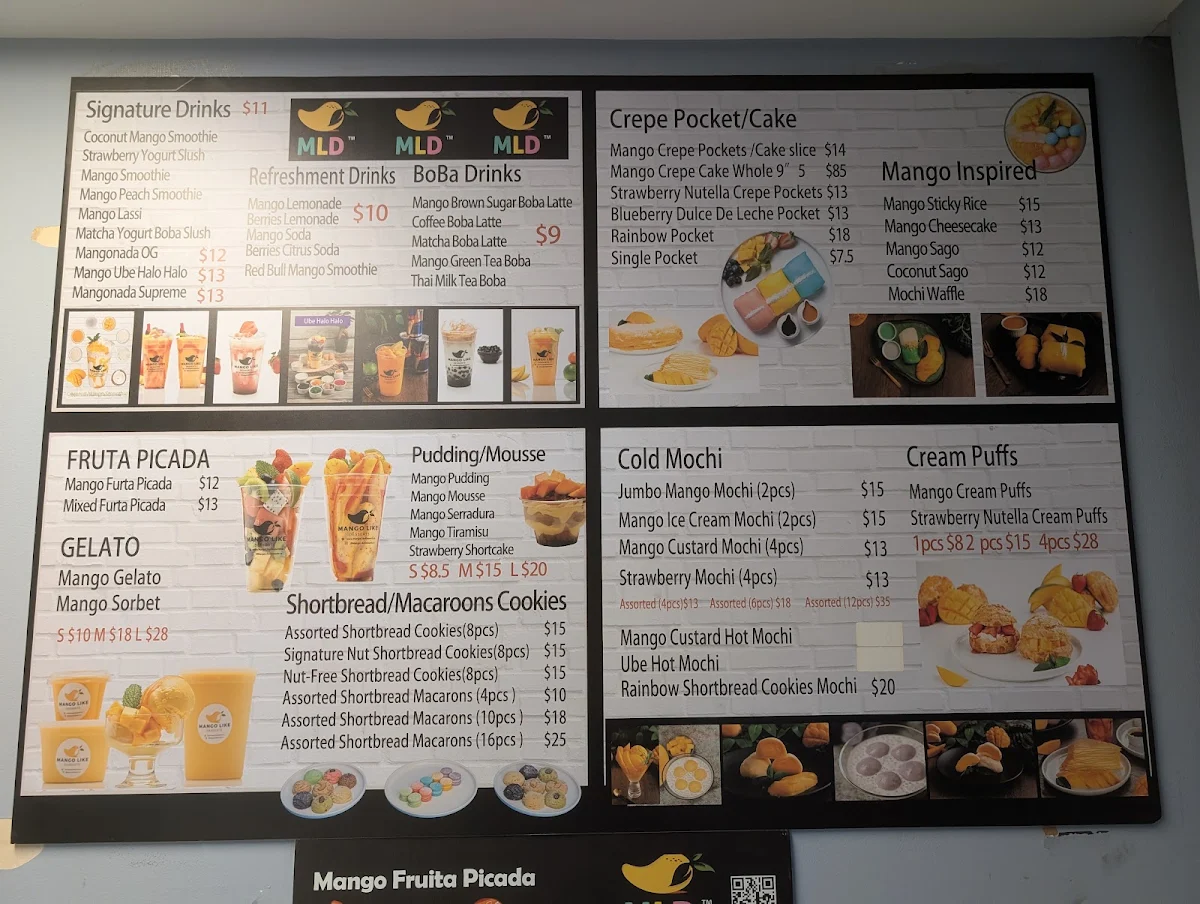 Menu, Mango Like Desserts Scarborough