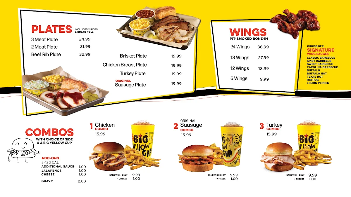 Menu, Dickey's Barbecue Pit