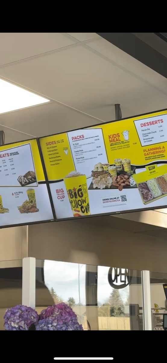 Menu, Dickey's Barbecue Pit