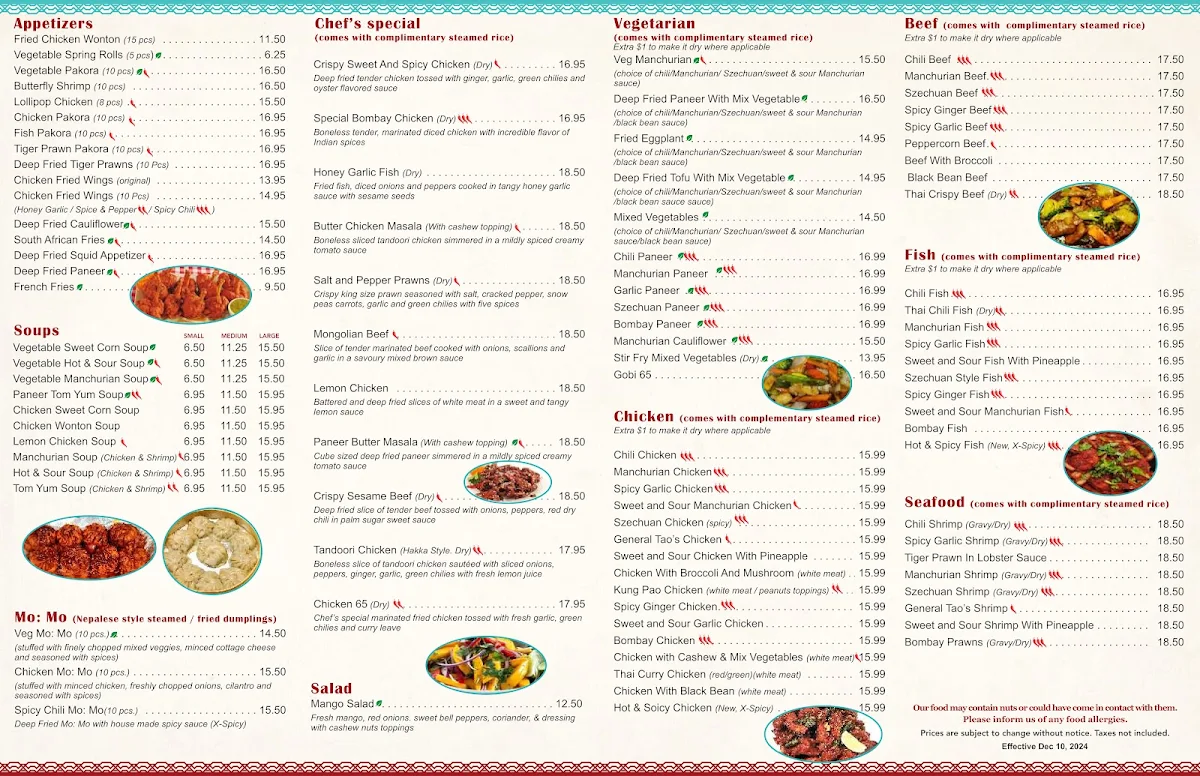 Menu, Hakka Spice