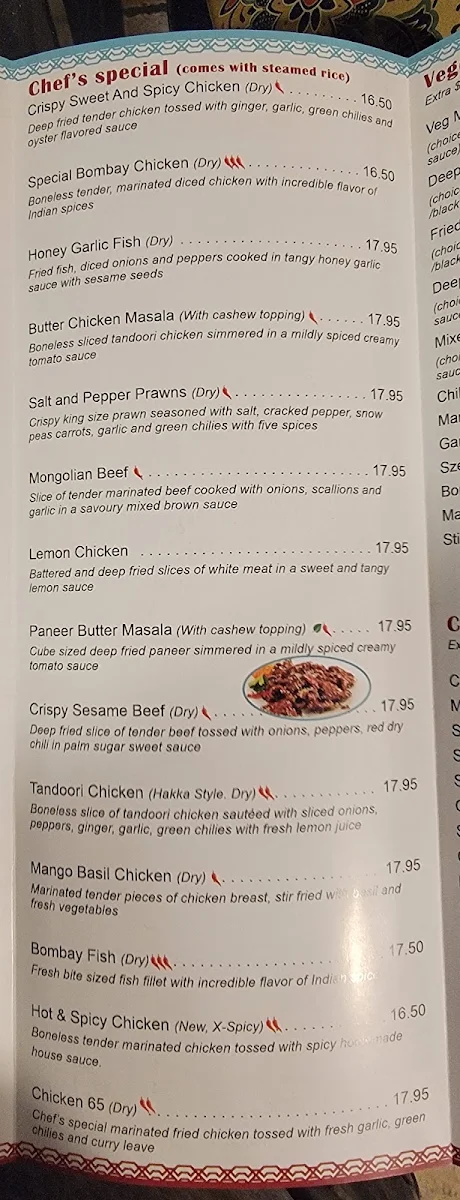 Menu, Hakka Spice