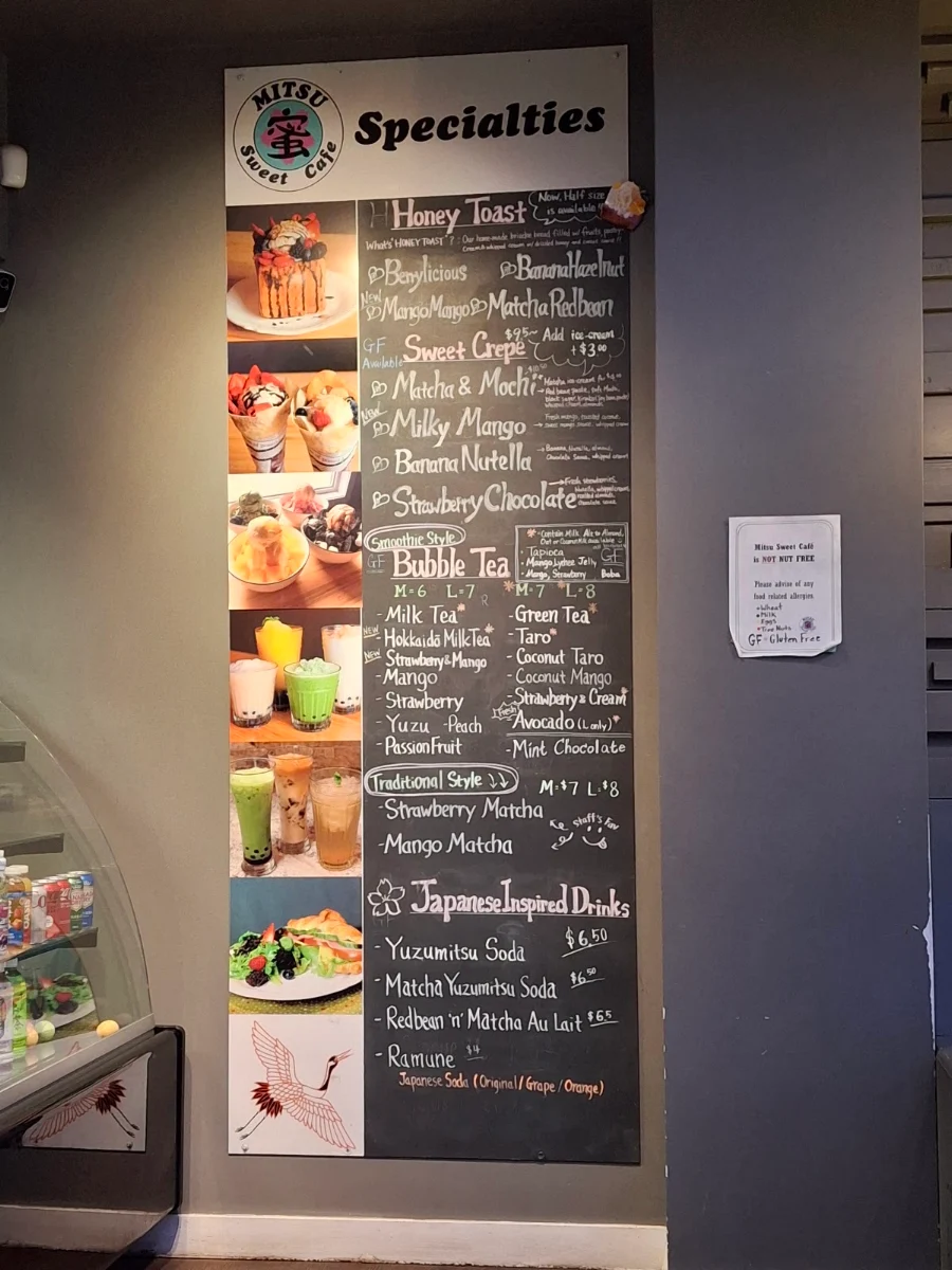 Menu, Mitsu Sweet Cafe & Sushi