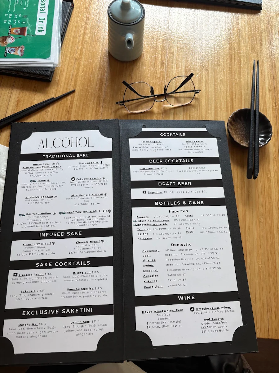 Menu, Mitsu Sweet Cafe & Sushi