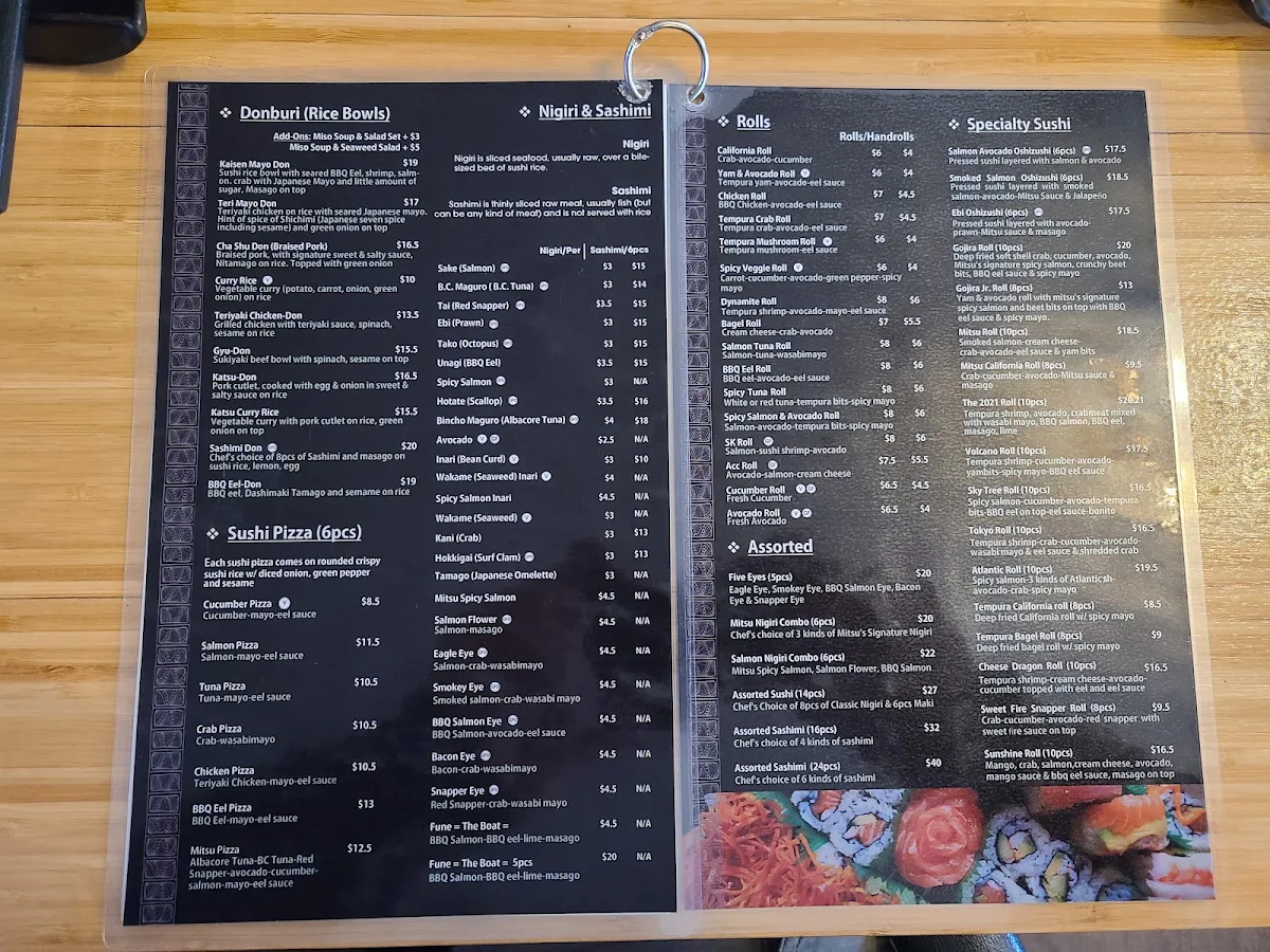 Menu, Mitsu Sweet Cafe & Sushi