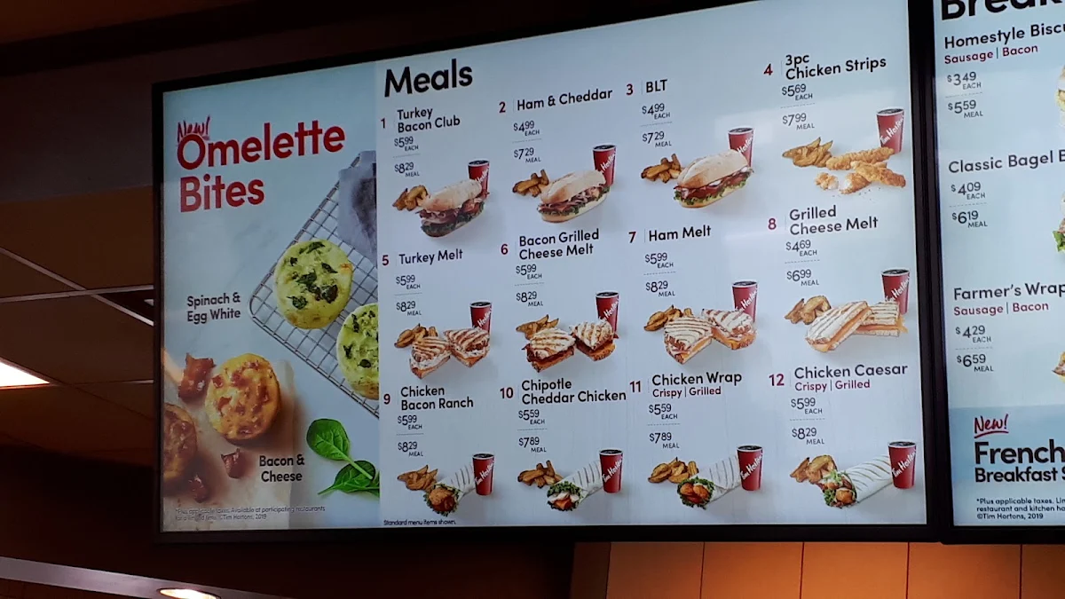Menu, Tim Hortons