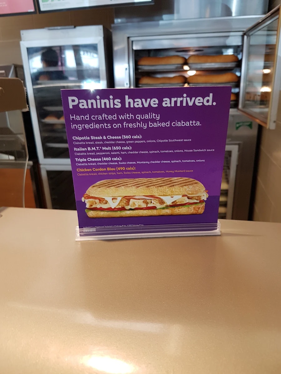 Menu, Subway
