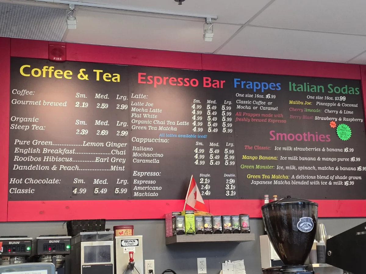 Menu, Java Joe's