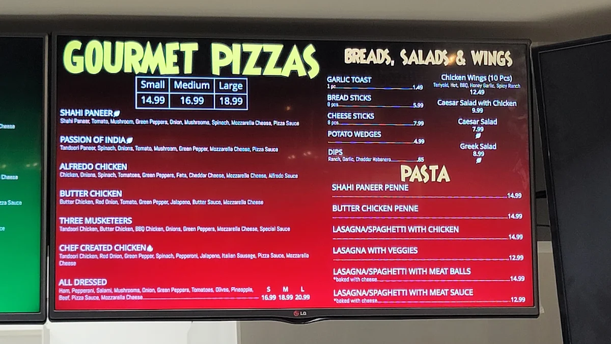 Menu, Pizza 64